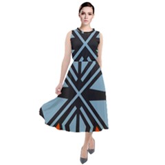 Abstract Geometric Design    Round Neck Boho Dress by Eskimos