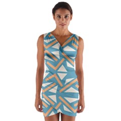 Abstract Geometric Design    Wrap Front Bodycon Dress by Eskimos