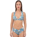 Abstract geometric design    Double Strap Halter Bikini Set View1
