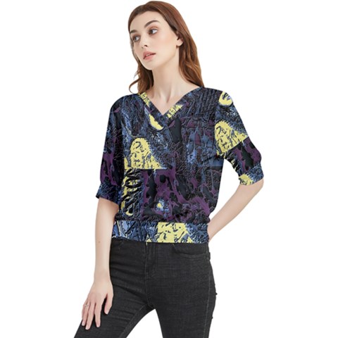 Glitch Witch Ii Quarter Sleeve Blouse by MRNStudios