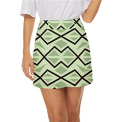 Abstract Pattern Geometric Backgrounds Mini Front Wrap Skirt by Eskimos