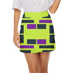 Abstract Pattern Geometric Backgrounds Mini Front Wrap Skirt by Eskimos