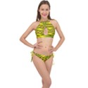 Abstract pattern geometric backgrounds Cross Front Halter Bikini Set View1