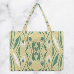 Folk Flowers Print Floral Pattern Ethnic Art Medium Tote Bag by Eskimos