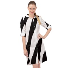 Zebra Lines Long Sleeve Mini Shirt Dress by FunDressesShop