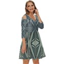 Abstract pattern geometric backgrounds Shoulder Cut Out Zip Up Dress View3