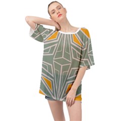 Abstract Pattern Geometric Backgrounds Oversized Chiffon Top by Eskimos