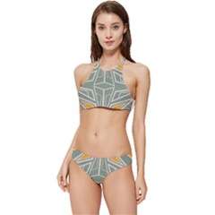 Abstract Pattern Geometric Backgrounds Banded Triangle Bikini Set by Eskimos