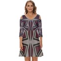 Abstract pattern geometric backgrounds Shoulder Cut Out Zip Up Dress View1