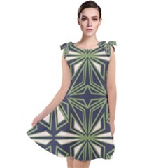 Abstract Pattern Geometric Backgrounds Tie Up Tunic Dress by Eskimos
