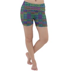 Paris Words Motif Colorful Pattern Lightweight Velour Yoga Shorts by dflcprintsclothing