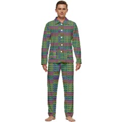 Paris Words Motif Colorful Pattern Men s Long Sleeve Velvet Pocket Pajamas Set by dflcprintsclothing