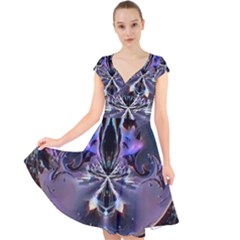 The High Priestess Card Cap Sleeve Front Wrap Midi Dress by MRNStudios