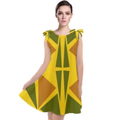 Folk Flowers Floral Art Print Flowers Abstract Art  Tie Up Tunic Dress by Eskimos