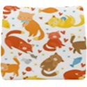Seamless Pattern With Kittens White Background Seat Cushion View1