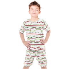 Scribble-pattern Kids  Tee And Shorts Set by Jancukart