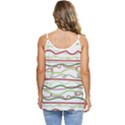 Scribble-pattern Casual Spaghetti Strap Chiffon Top View4