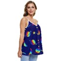 Space-pattern Colourful Casual Spaghetti Strap Chiffon Top View3
