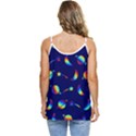 Space-pattern Colourful Casual Spaghetti Strap Chiffon Top View4