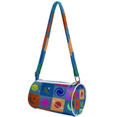 Space-pattern Multicolour Mini Cylinder Bag by Jancukart