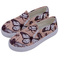 Vintage-drawn-insect-seamless-pattern Kids  Canvas Slip Ons by Jancukart