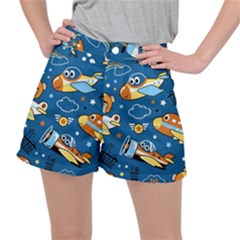 Seamless-pattern-with-nice-planes-cartoon Ripstop Shorts by Jancukart