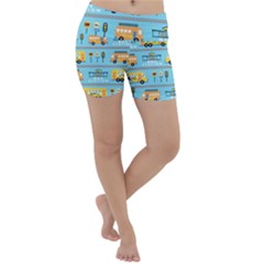Buses-cartoon-pattern-vector Lightweight Velour Yoga Shorts by Jancukart