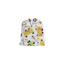 Seamless-pattern-vector-illustration-vehicles-cartoon Drawstring Pouch (xs) by Jancukart