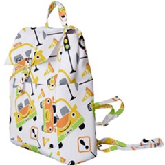 Seamless-pattern-vector-illustration-vehicles-cartoon Buckle Everyday Backpack by Jancukart