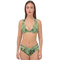 Abstract Pattern Geometric Backgrounds Double Strap Halter Bikini Set by Eskimos