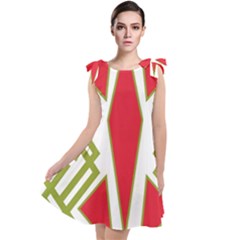 Abstract Pattern Geometric Backgrounds Tie Up Tunic Dress by Eskimos