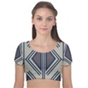 Abstract pattern geometric backgrounds  Velvet Short Sleeve Crop Top  View1