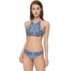 Folk Flowers Print Floral Pattern Ethnic Art Banded Triangle Bikini Set by Eskimos