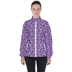 Purple Bats Women s High Neck Windbreaker by NerdySparkleGoth