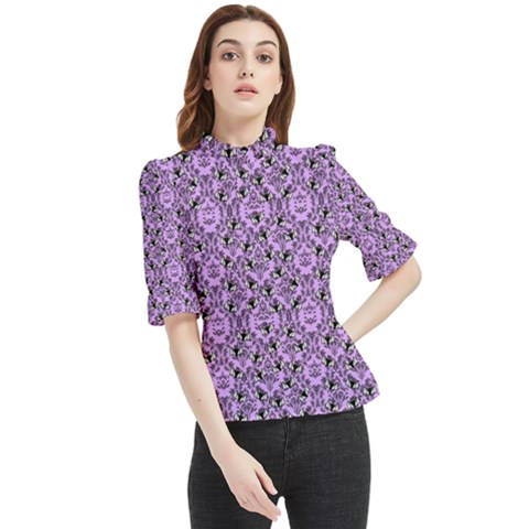 Purple Bats Frill Neck Blouse by NerdySparkleGoth