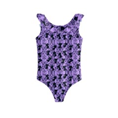 Purple Cat Kids  Frill Swimsuit by NerdySparkleGoth