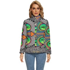 Alice In Wonderland Cat Women s Puffer Bubble Jacket Coat by artworkshop