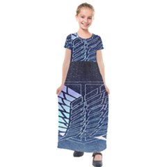 Attack On Titan Scouting Legion Kids  Short Sleeve Maxi Dress by artworkshop