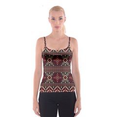 Ukrainian-folk-seamless-pattern-ornament Spaghetti Strap Top by Wegoenart