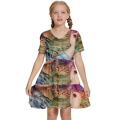 Bubbles Trailer Park Boys Kids  Short Sleeve Tiered Mini Dress by artworkshop