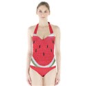 Watermelon Pillow Fluffy Halter Swimsuit View1