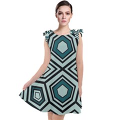 Abstract Pattern Geometric Backgrounds Tie Up Tunic Dress by Eskimos