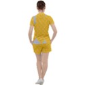 Hexagons Yellow Honeycomb Hive Bee Hive Pattern Women s Tee and Shorts Set View2