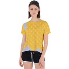 Hexagons Yellow Honeycomb Hive Bee Hive Pattern Open Back Sport Tee by artworkshop