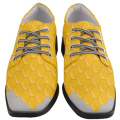 Hexagons Yellow Honeycomb Hive Bee Hive Pattern Women Heeled Oxford Shoes by artworkshop