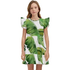 Sheets Tropical Plant Palm Summer Exotic Kids  Winged Sleeve Dress by artworkshop