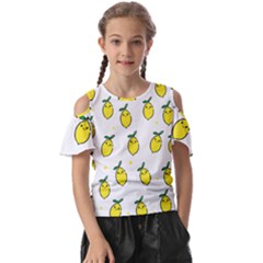 Pattern Lemon Texture Kids  Butterfly Cutout Tee by artworkshop