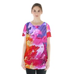 Colorful Painting Skirt Hem Sports Top by artworkshop