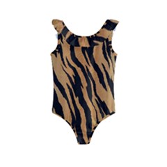 Tiger Animal Print A Completely Seamless Tile Able Background Design Pattern Kids  Frill Swimsuit by Amaryn4rt