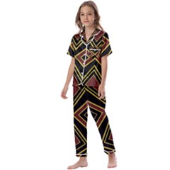 Abstract Pattern Geometric Backgrounds  Kids  Satin Short Sleeve Pajamas Set by Eskimos